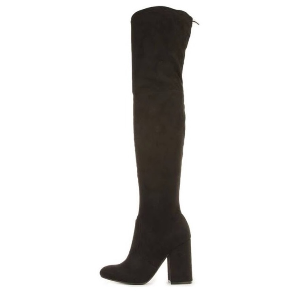 Black over the knee heeled boots